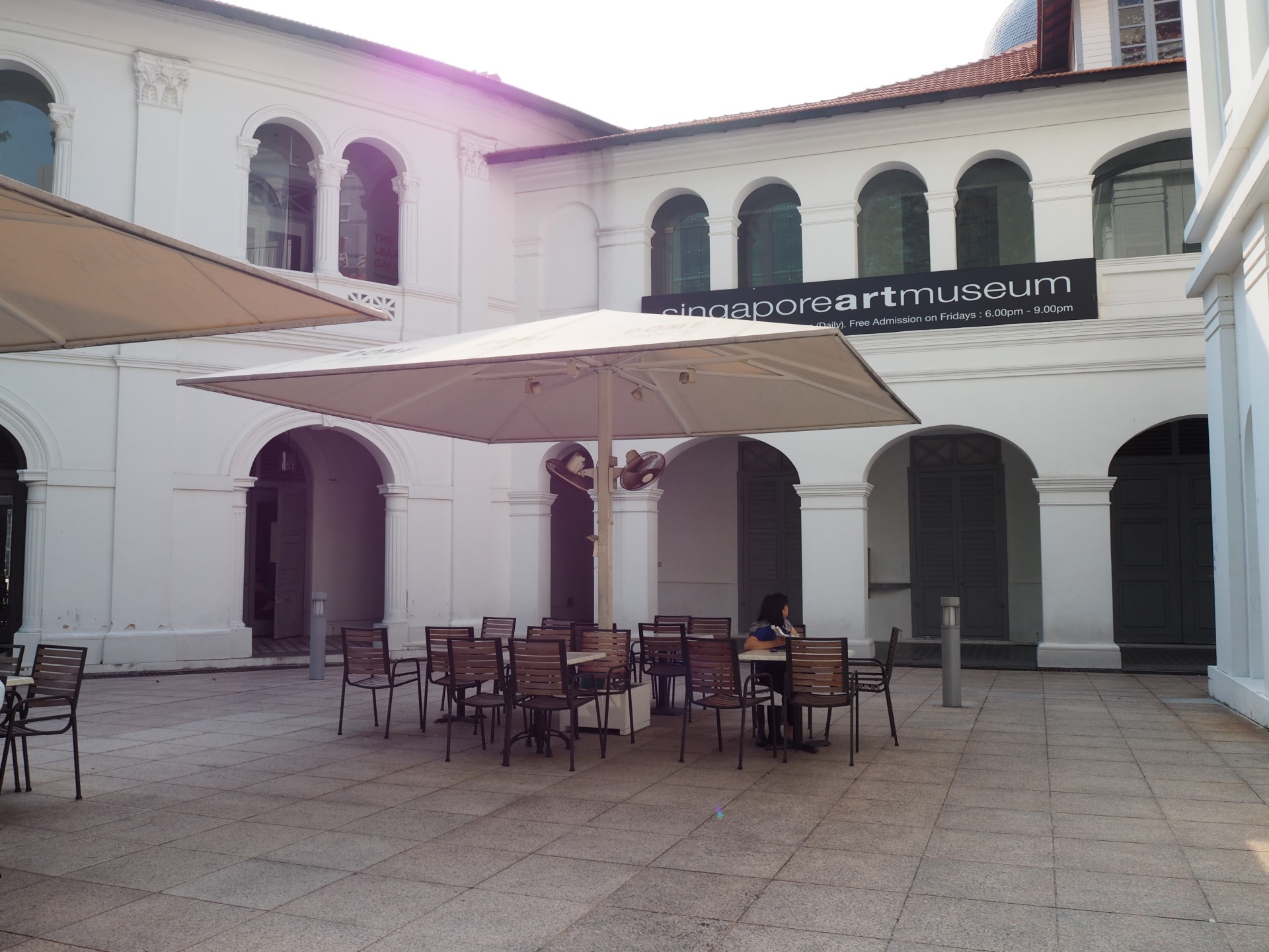 Seating area at the former Olio Dome Cafe at Singapore Art Museum