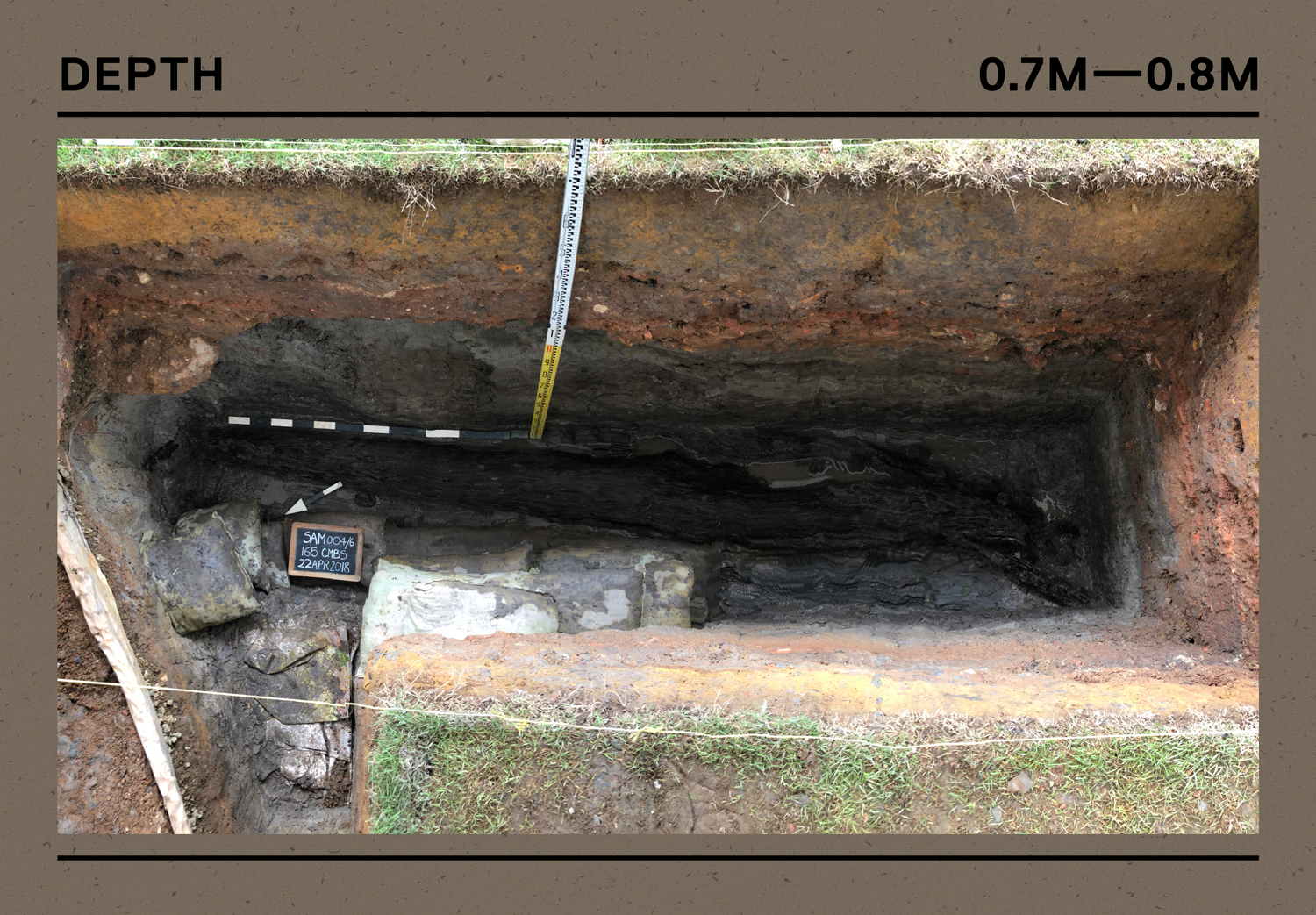 One of the nine pits excavated by the archaeologists